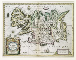 Karta över Island (färggravyr)